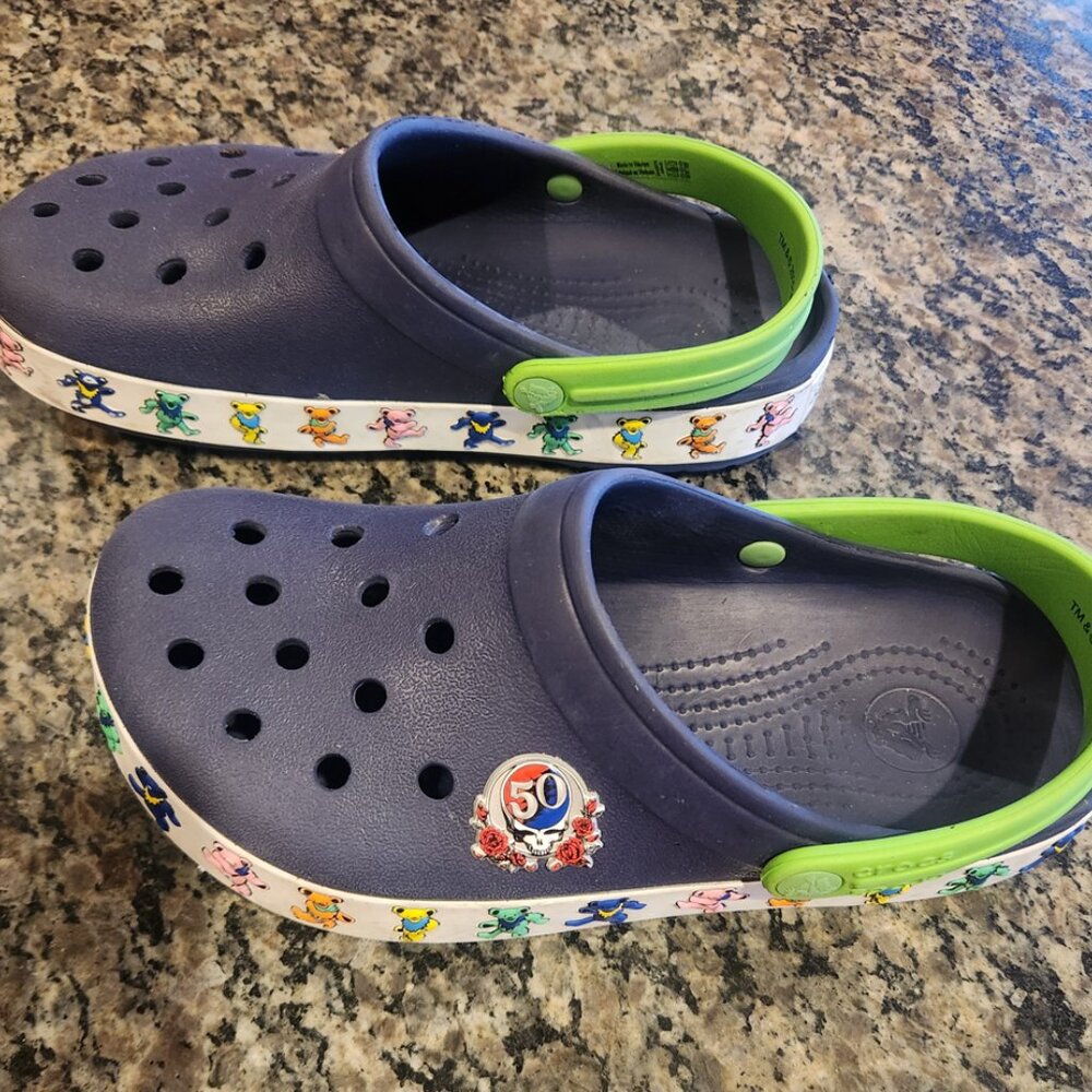 Grateful Dead Crocs-Limited Edition 50th Anniversary Crocks Sz Mens 6 / Woman 8 - Picture 2 of 4